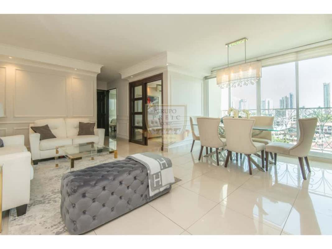 Modern living dining area large windows LED lighting porcelain tiles PH Portofino