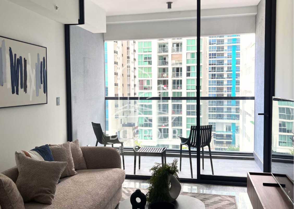 Elegant bedroom with full window bay view in PH Nuovo by Armani Panama City