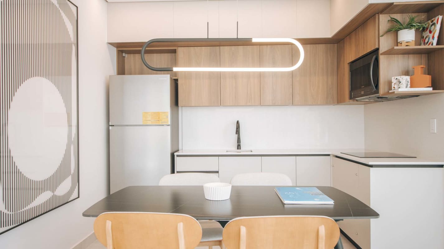 Stylish rooftop sky bar and lounge area at PH Be Suites Costa del Este Panama City