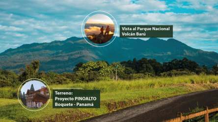 Lush countryside land with Volcán Barú backdrop from Pinoalto Residences Boquete