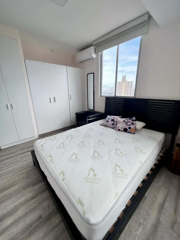 Modern bathroom with vessel sink, granite vanity, glass shower PH El Doral Panama