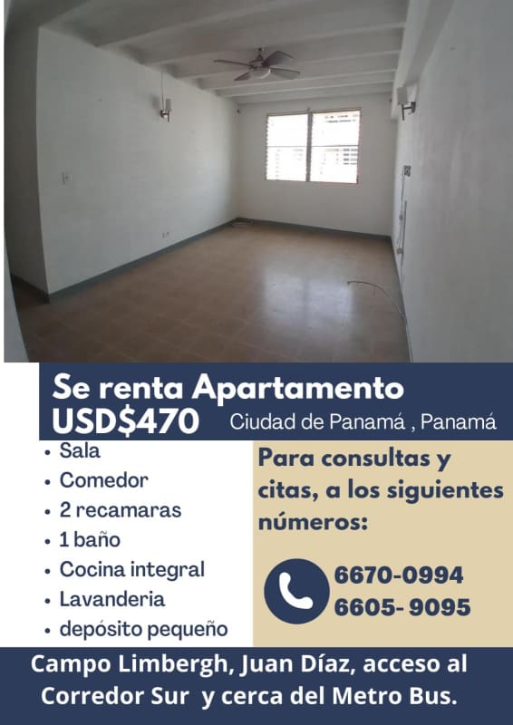 Bright living room with tiled floor and French balcony in Jardín Olímpico apartment Panama City