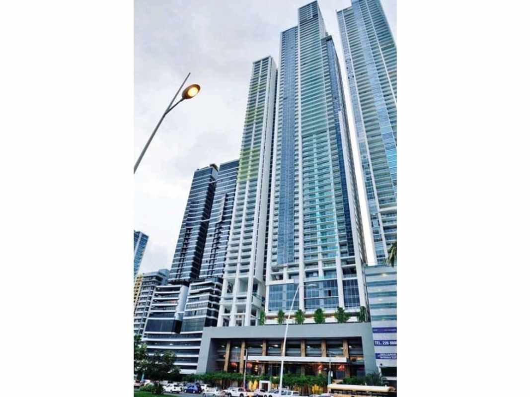 Modern skyscraper luxury condo PH Yoo Panama city skyline view