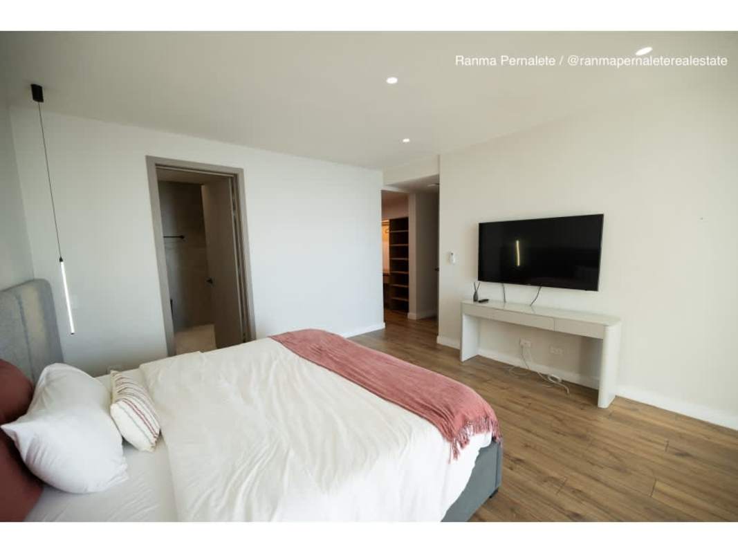 Modern master bathroom marble vanity glass shower in PH Oceanaire Punta Pacifica Panama