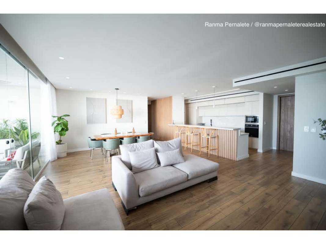 Spacious furnished master bedroom with large windows ocean view PH Oceanaire Punta Pacifica Panama