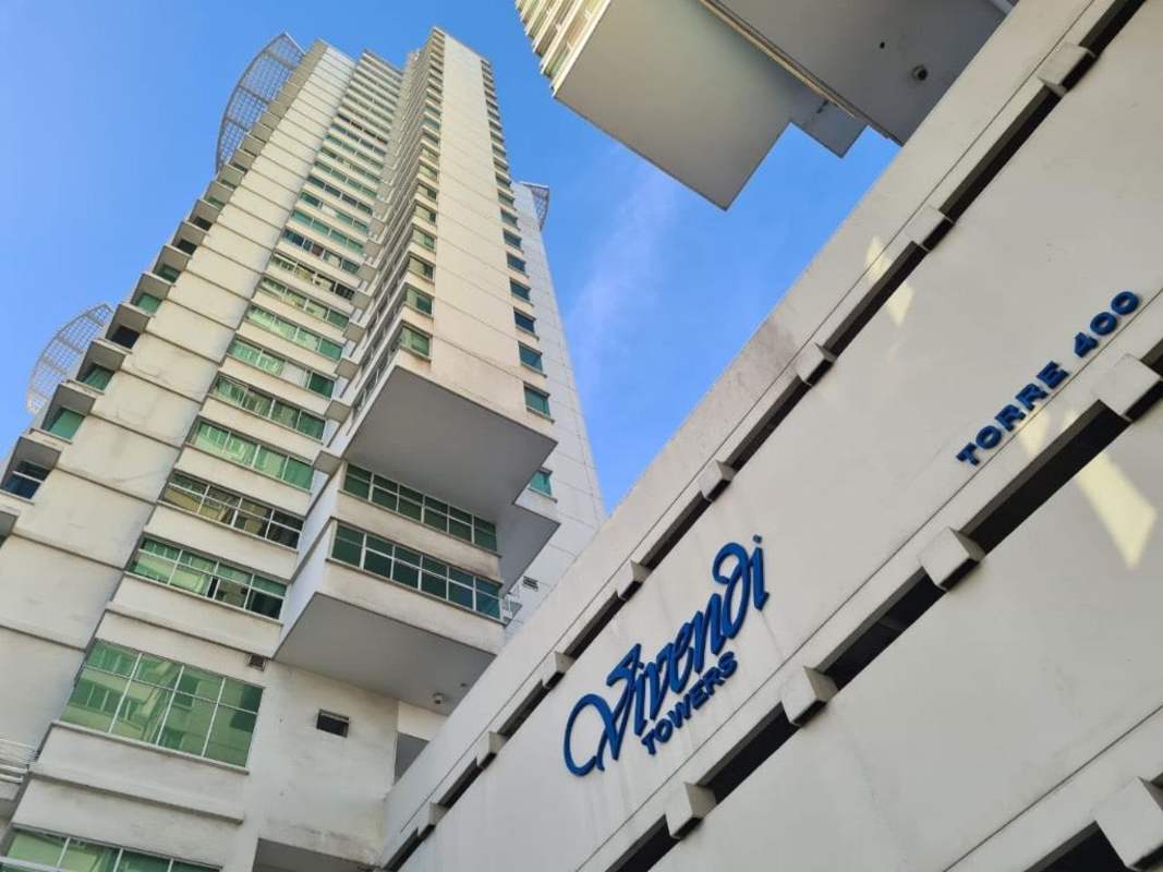 Elevated outdoor pool area with lounge seating PH Vivendi Towers Panama