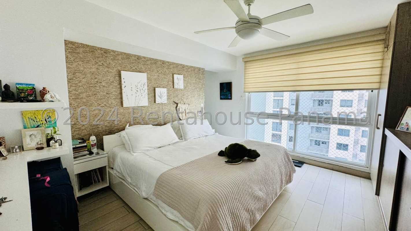 Bathroom with shower and granite sink in PH Bellavista Tower Panama