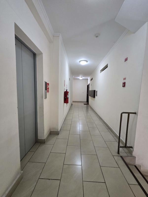 Bathroom with glass shower modern tiles pedestal sink PH Camino Real Betania Panama