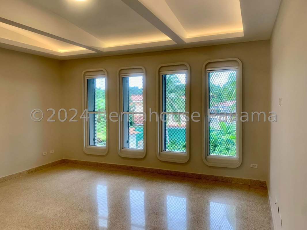 Remodeled kitchen with granite counters, wood cabinetry, skylight and stainless appliances in Altos del Golf Panama