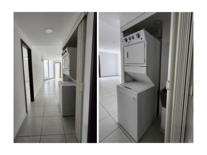 Kitchen with granite counters, dark cabinets, and stainless fixtures PH Element Tower Panama City