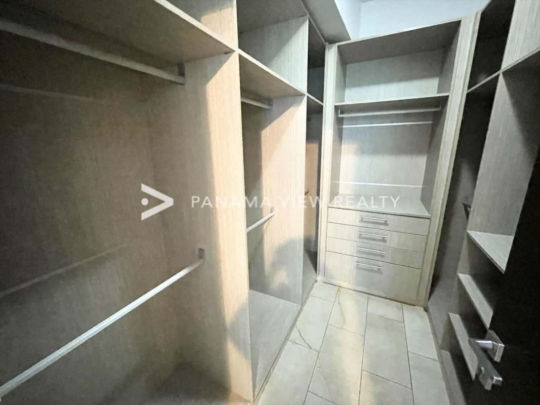 Master bedroom with city views in Punta Pacifica Panama