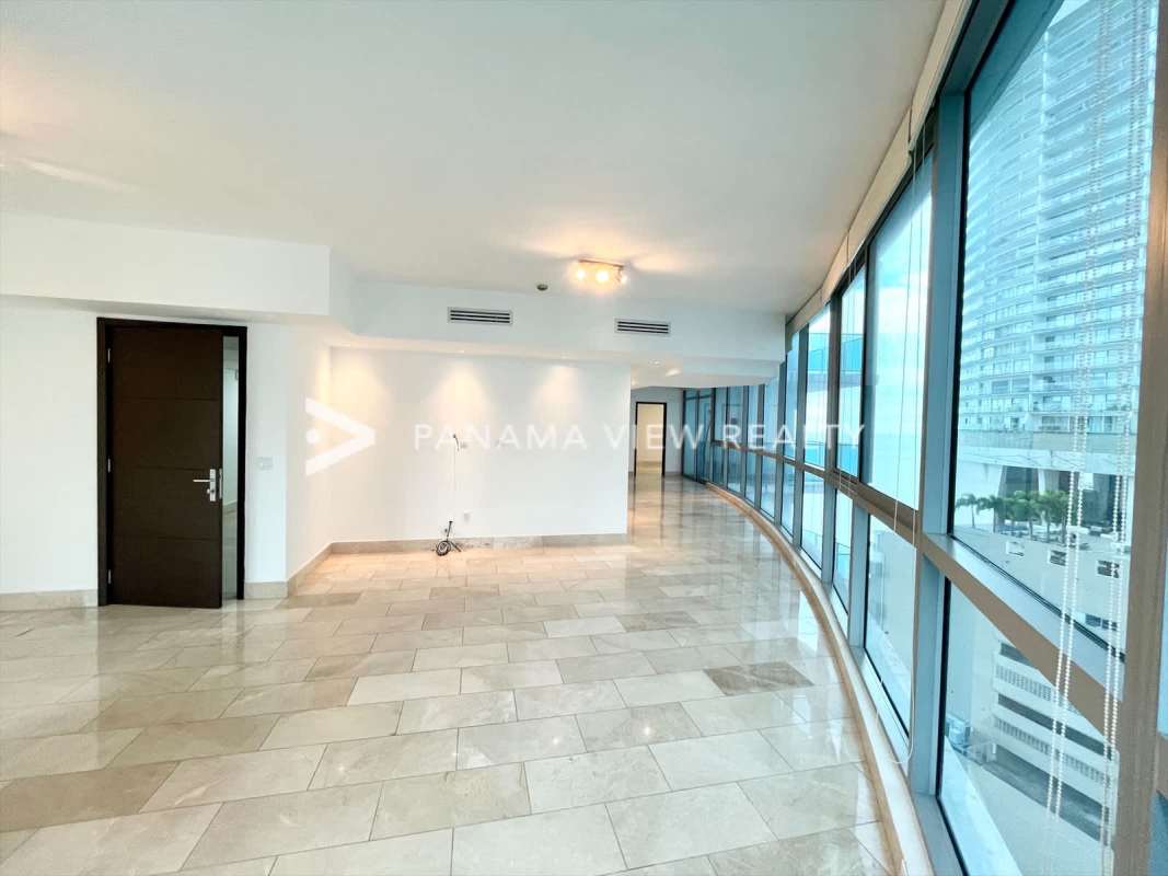 Balcony with partial ocean view in Punta Pacifica Panama