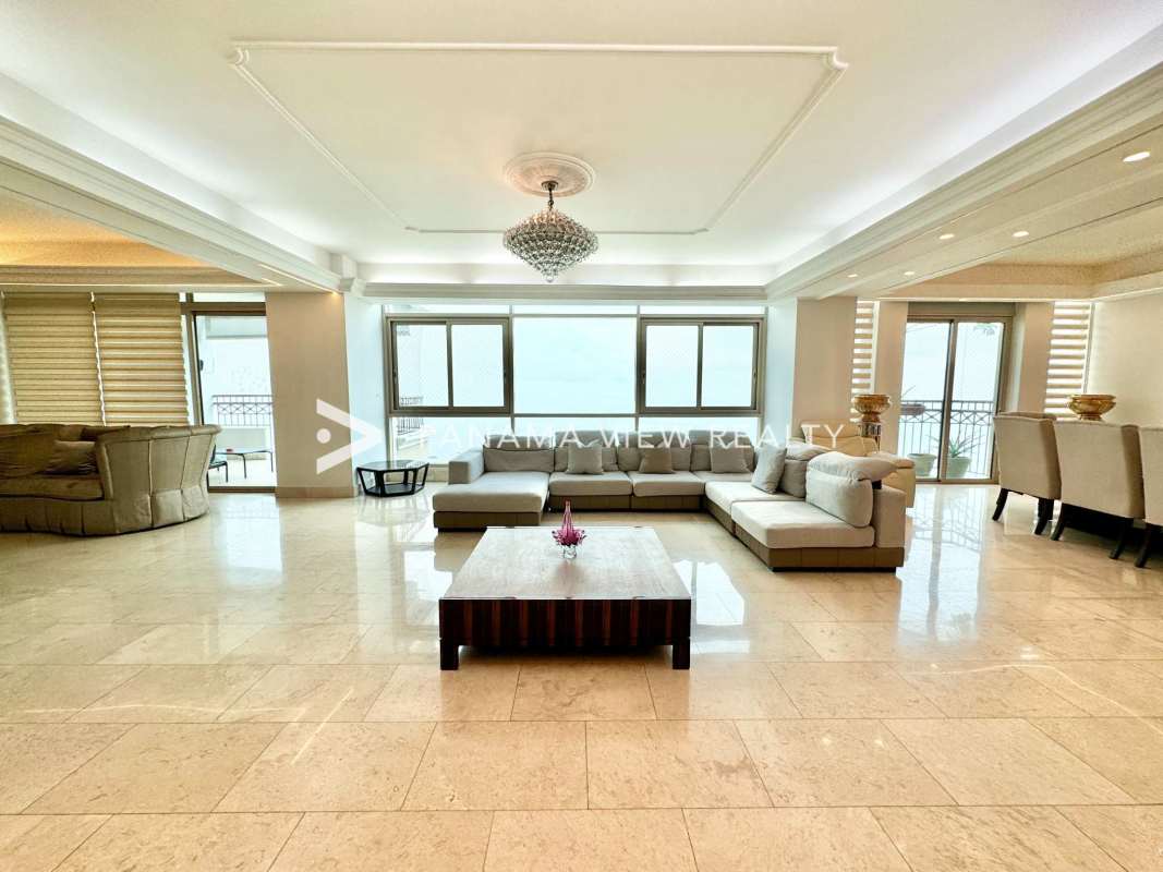 Spacious master bedroom with king bed, marble floors, sea view Pacific Point Punta Pacifica