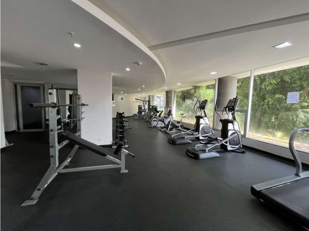 Modern game room with billiards, ping pong tables and window views at Luxor 100 tower El Cangrejo Panama