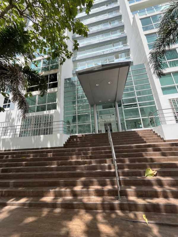 Bathroom with glass shower, ceramic tile, mosaic accent El Mare 600 Edison Park Panama