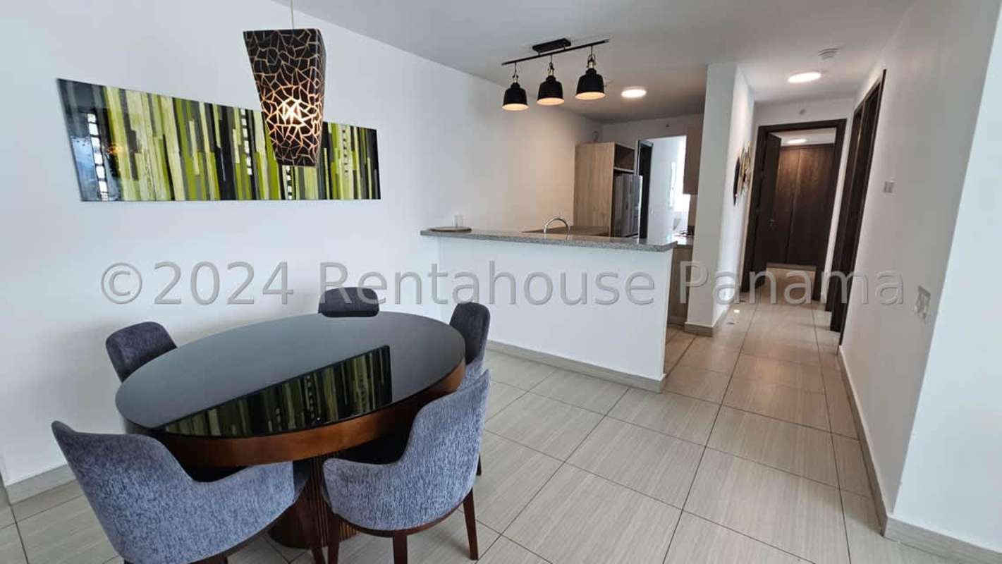 Bright master bedroom with ocean view windows walk-in closet PH Pacific Point Costa del Este Panama