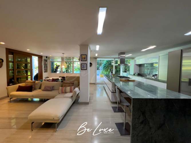 Double-height ceiling living room modern villa Costa Esmeralda Panama