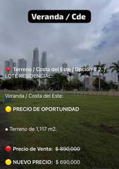 Residential Land for Sale in Costa del Este - 0 bedrooms