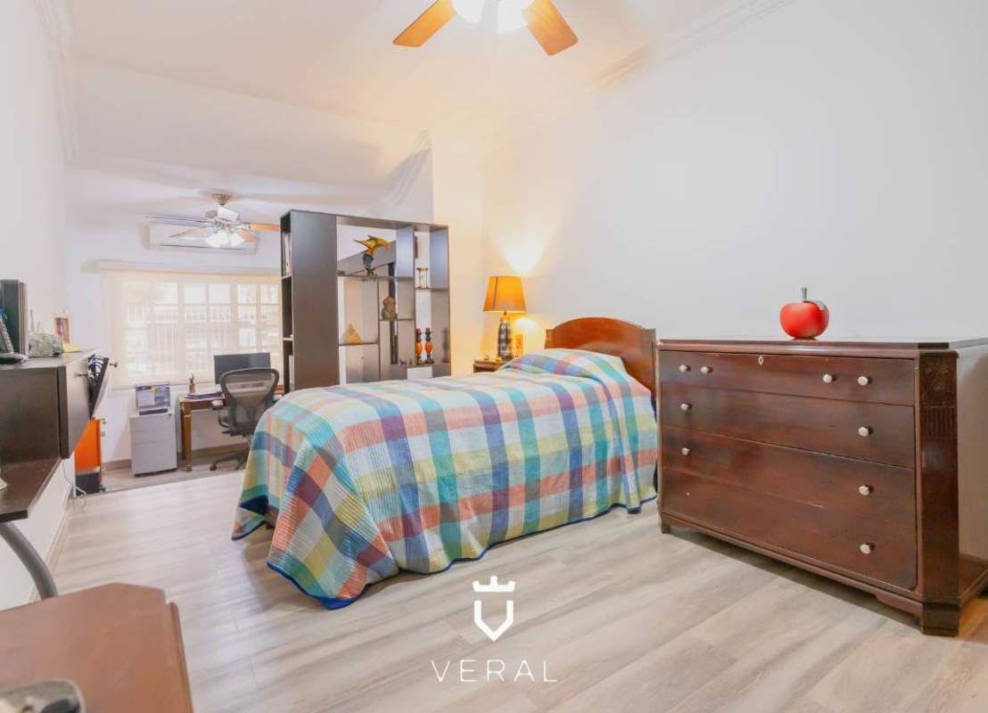 Spacious traditional bedroom split AC closet marble floors in exclusive house La Loma Panama City