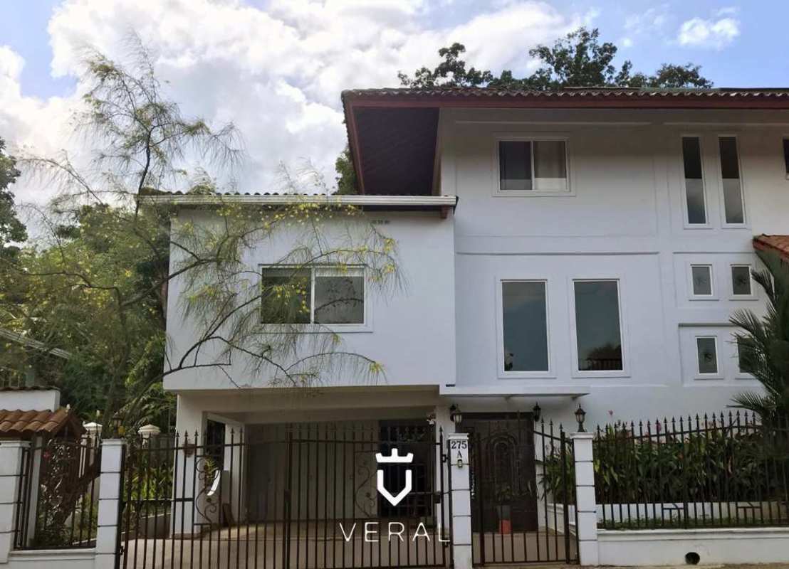 Separate dining room with view to terrace and garden in Albrook Panama home