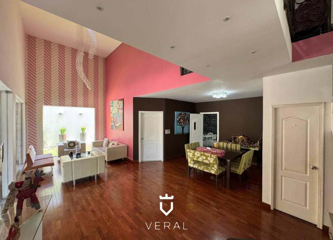 Spacious formal living room with double-height ceiling, modern decor in Fuente del Fresno Panama