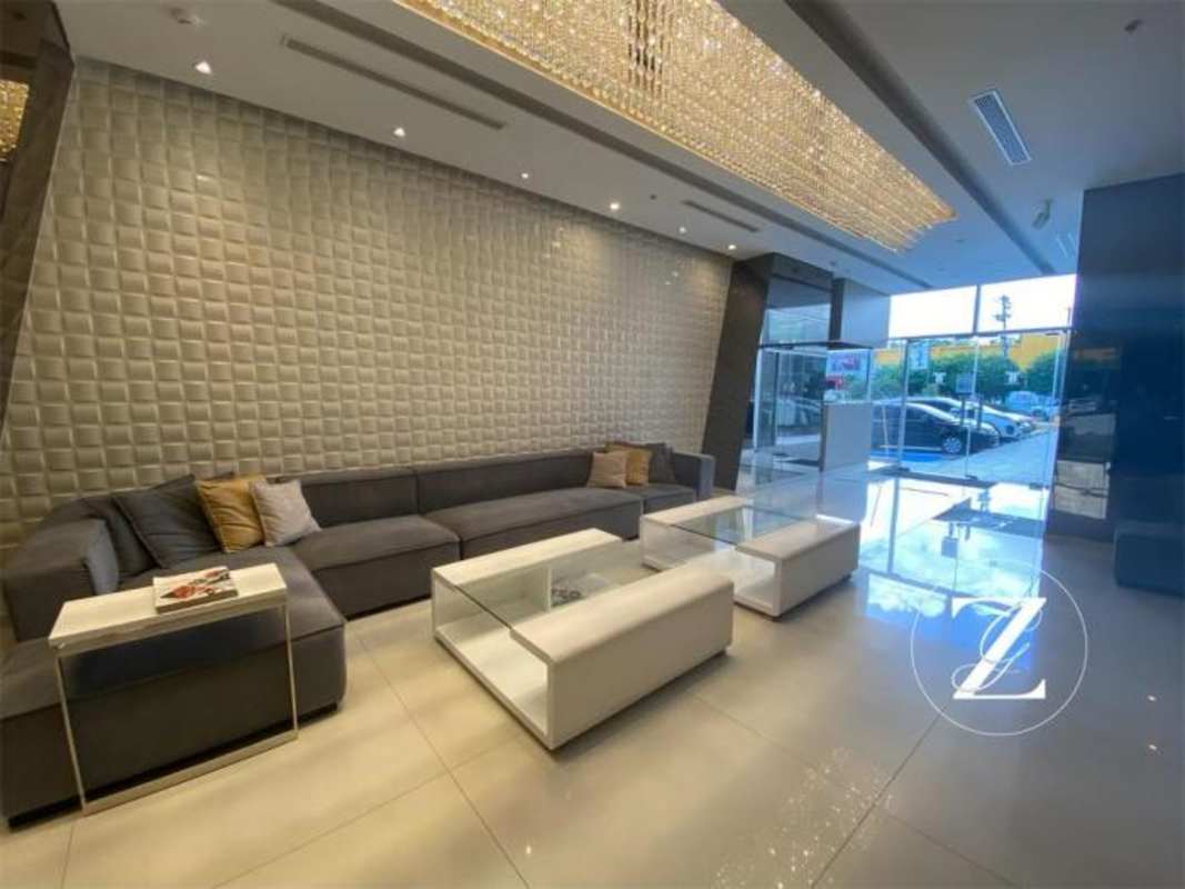 Modern living and dining room with panoramic sea and city view in PH Costamare Panama City