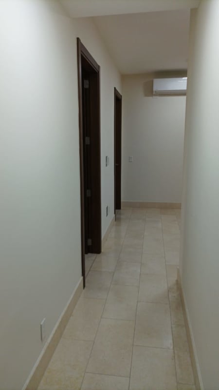 Modern bathroom with marble countertop, glass shower in PH Greenview Santa Maria Panama City