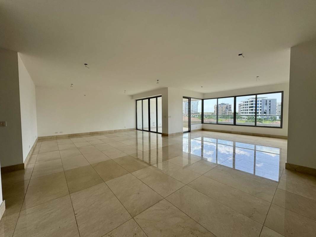 Spacious modern kitchen with island and marble countertops PH Azalea Santa Maria Panama