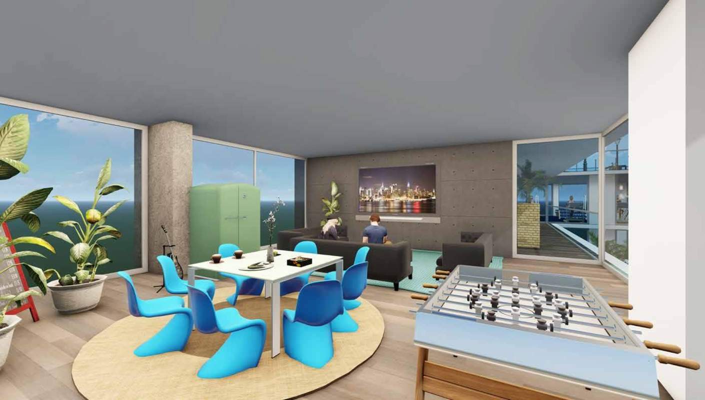 Open living and dining area with ocean views bright modern decor PH San Francisco Residence Panama
