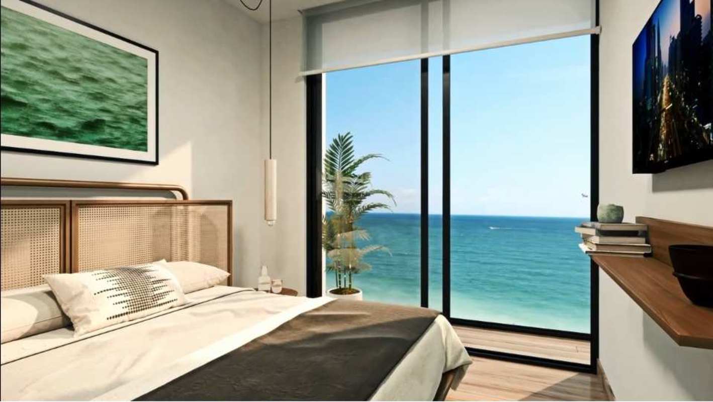 Luxury condos with palms and direct private sandy beach Surfside Panama