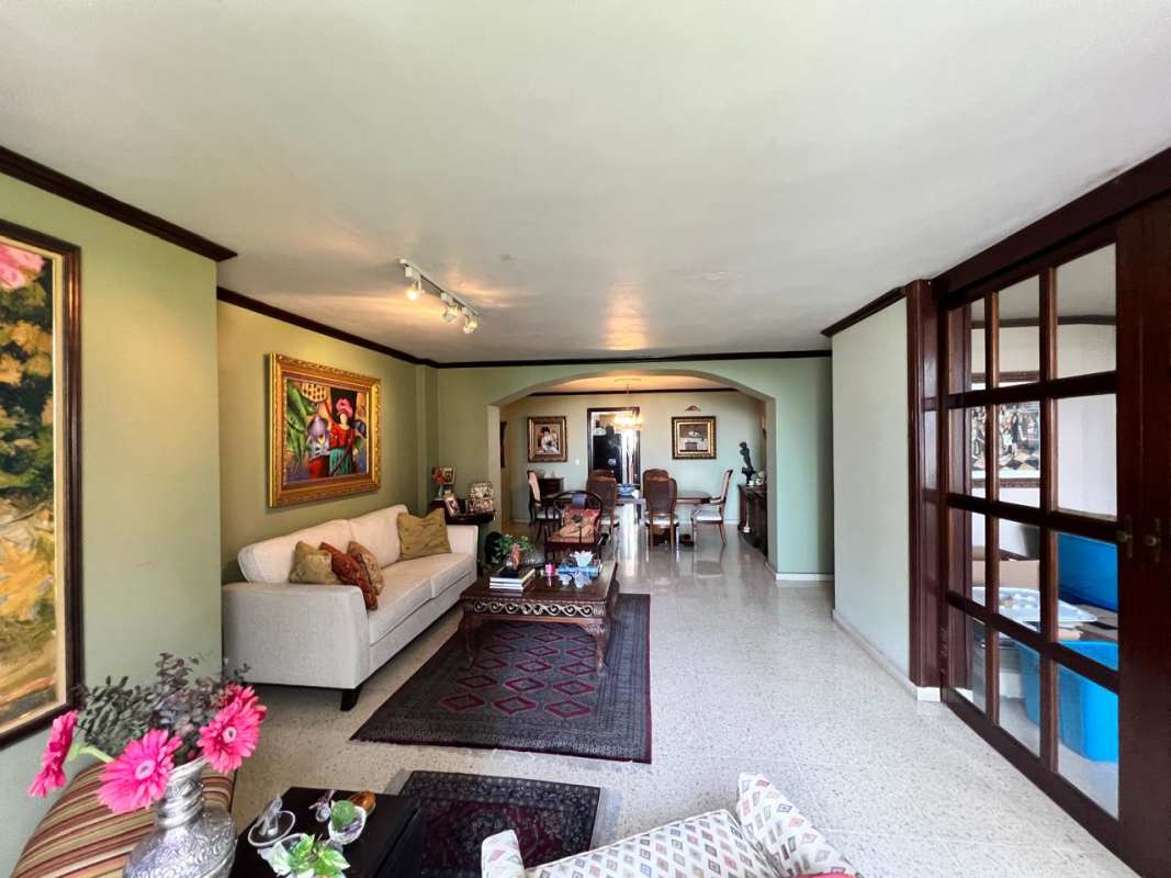 Balcony overlooking Pacific Ocean and city skyline in Marbella Panama apartment