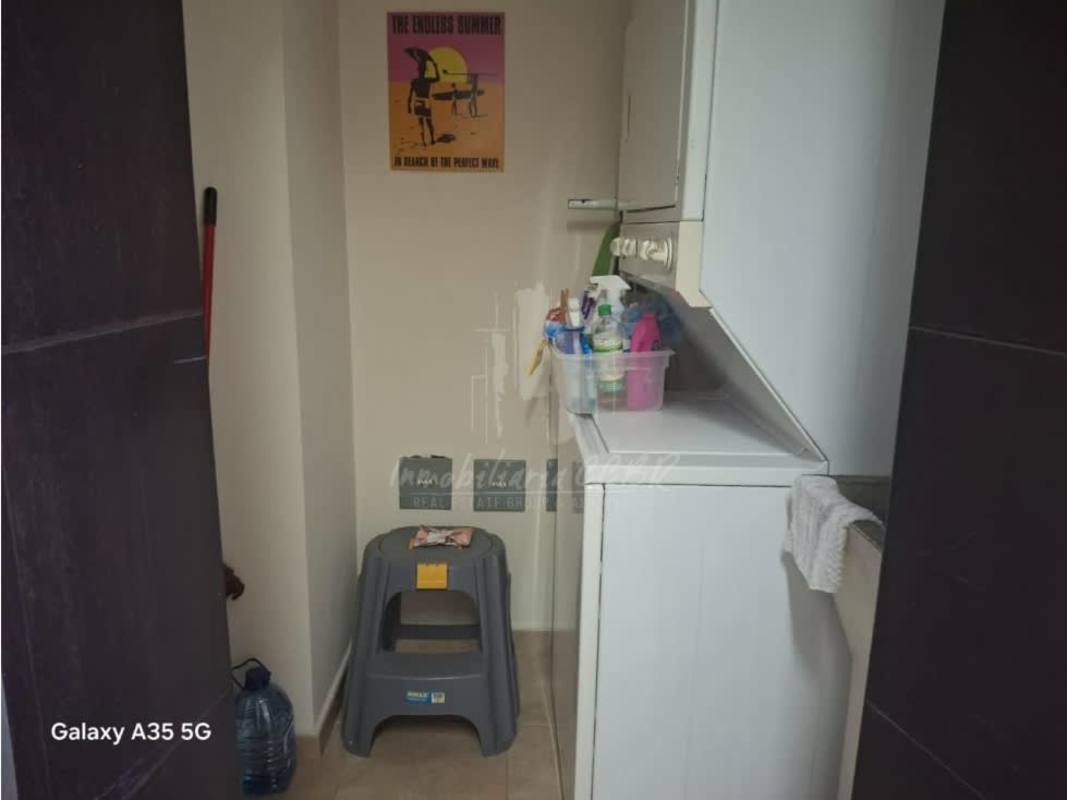 Luxury bathroom with granite vanity and large mirror in PH Bayfront Tower Avenida Balboa Panama