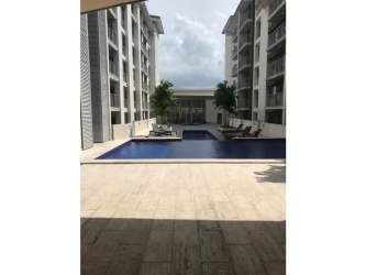 Modern bathroom with vessel sink, mirror, glass shower PH Mosaic Panama Pacifico