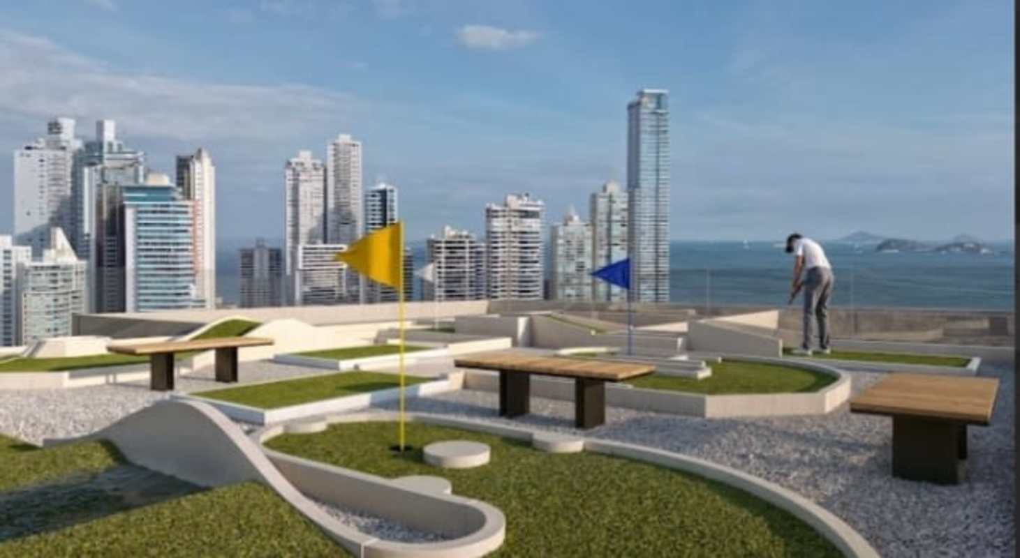 Skyline and ocean view from rooftop infinity pool at PH 360 Urban Living Marbella Panama City