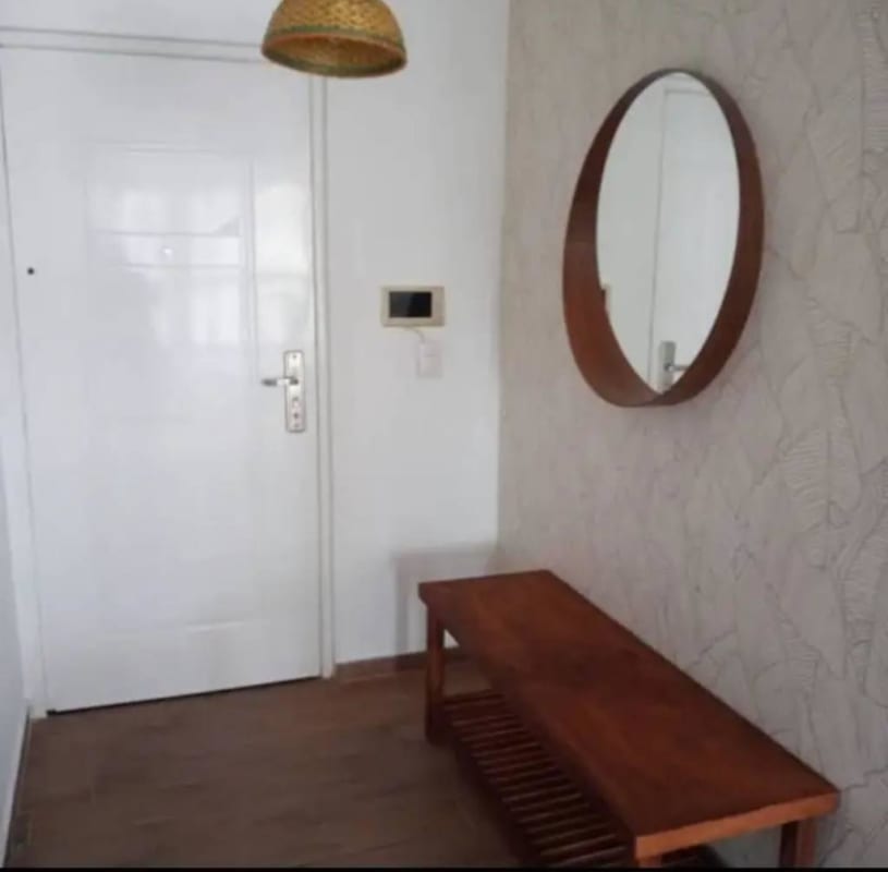 Modern bathroom with glass shower enclosure vessel sink shelving PH La Cresta Bella Vista Panama