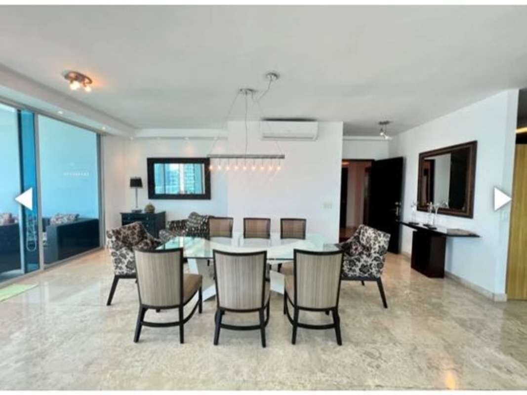 Modern kitchen featuring granite countertops, appliances and skyline vistas at PH Sky Residences Avenida Balboa Panama