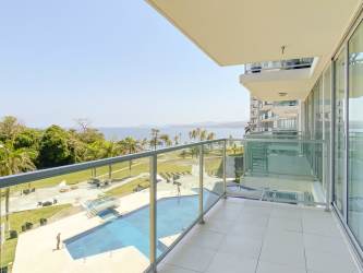 Living area with windows facing Caribbean Sea Bala Beach Resort Portobelo Panama