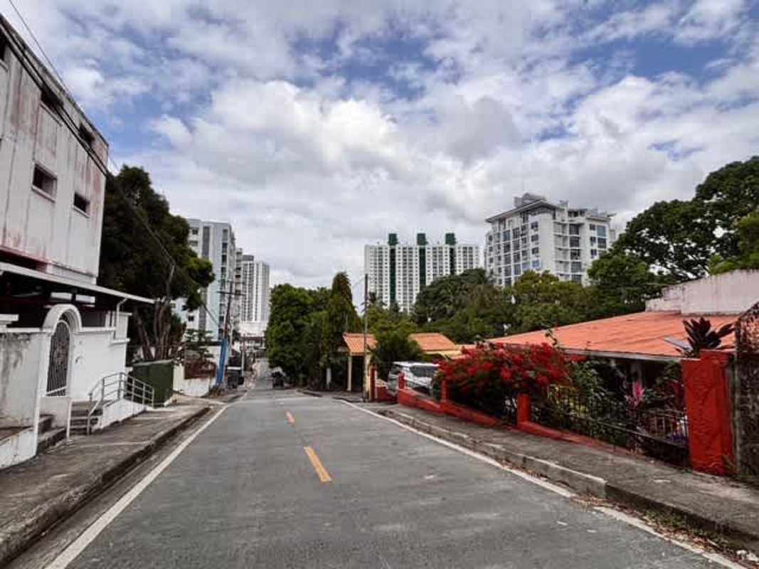 Lush private garden and gated driveway surrounded by mature greenery at Carrasquilla property