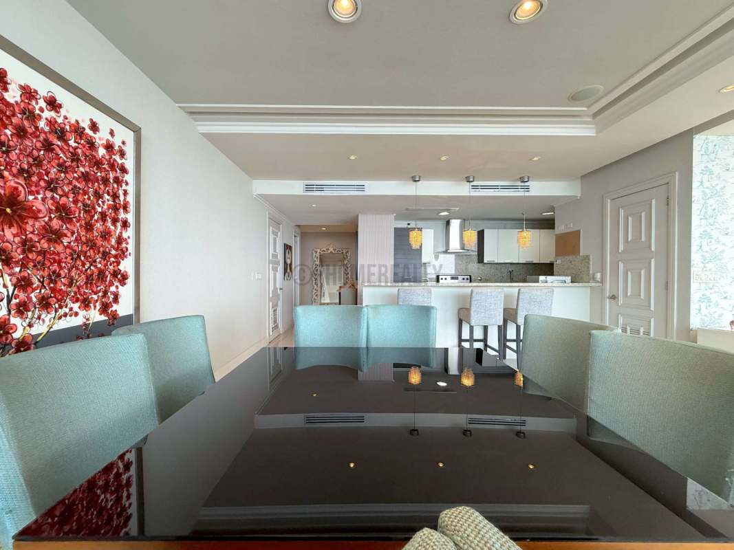 Luxury master bathroom with marble finishes ocean view condo Panama