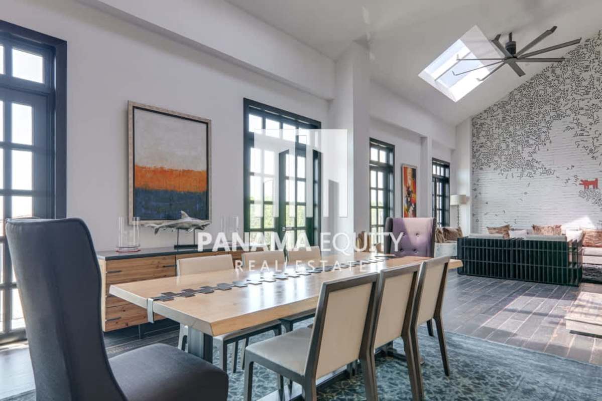 Custom gourmet kitchen with Thermador stainless appliances volcanic stone island Casco Viejo Panama