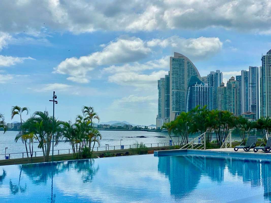 Modern condominium building high-rise with balconies PH Terrawind San Francisco Panama City