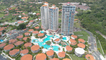 Bedroom with panoramic ocean views, AC, closet at Coronado beachfront condo Panama