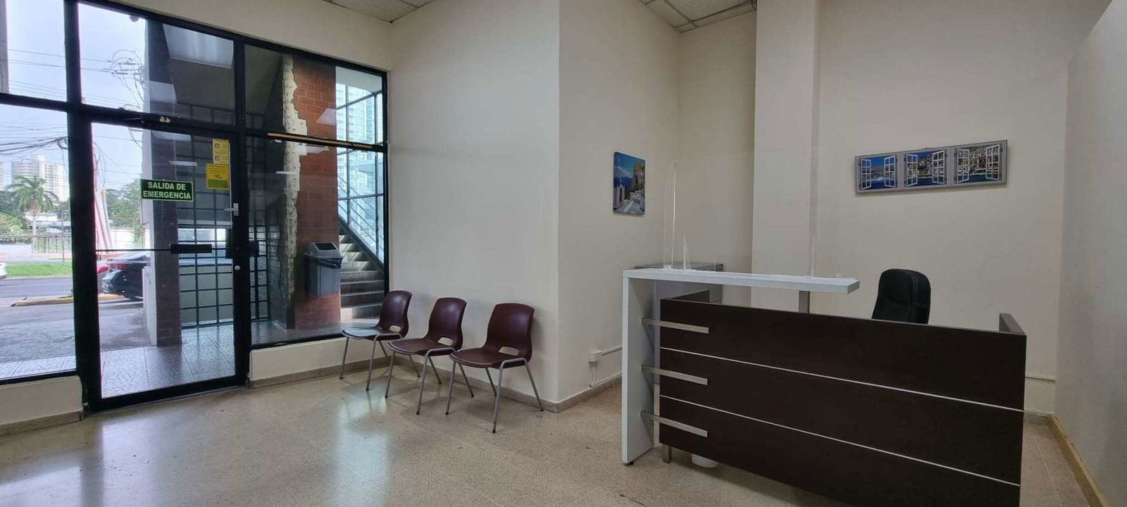 Medical consultation room with exam table, equipment in San Fernando commercial center Panama City