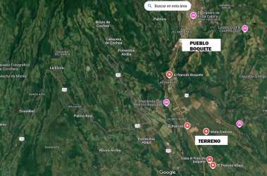 Satellite map marked property for sale near Boquete Panama