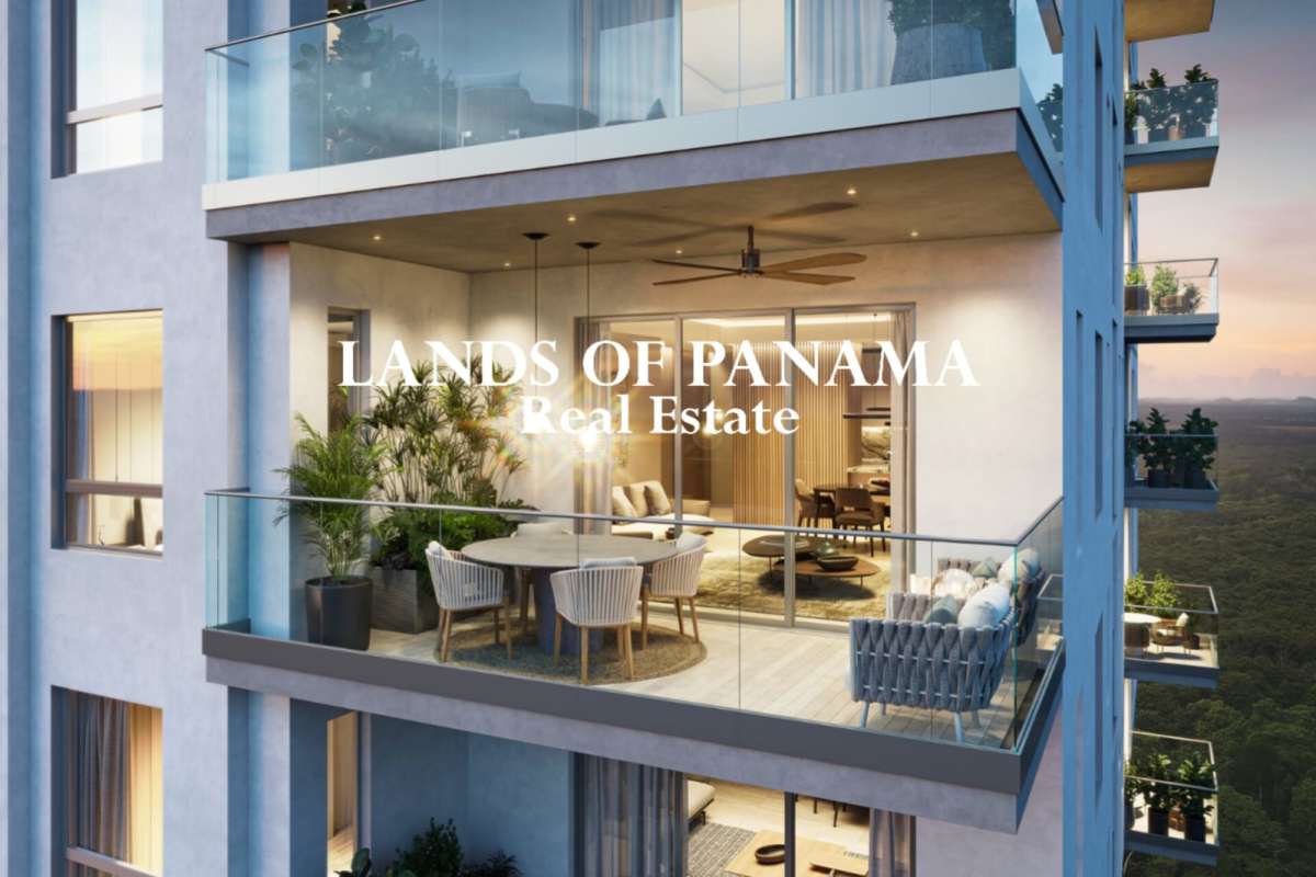 Open-plan living dining room luxury apartment PH Corotú Santa María Panama