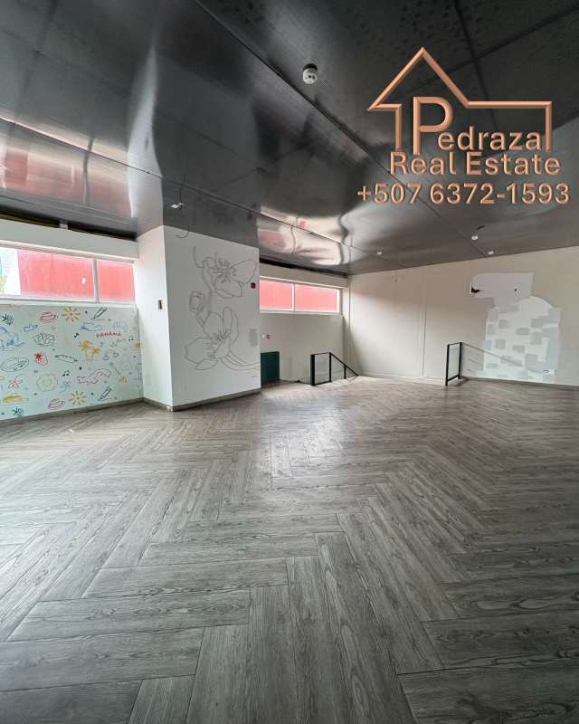 Large commercial unit with open floor plan, mural wall modern flooring Coco del Mar Panama