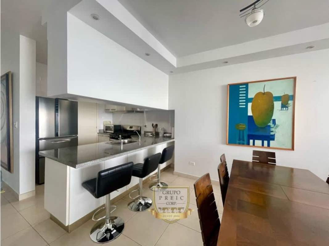 Kitchen with granite countertop open dining area Waters on the Bay Panama