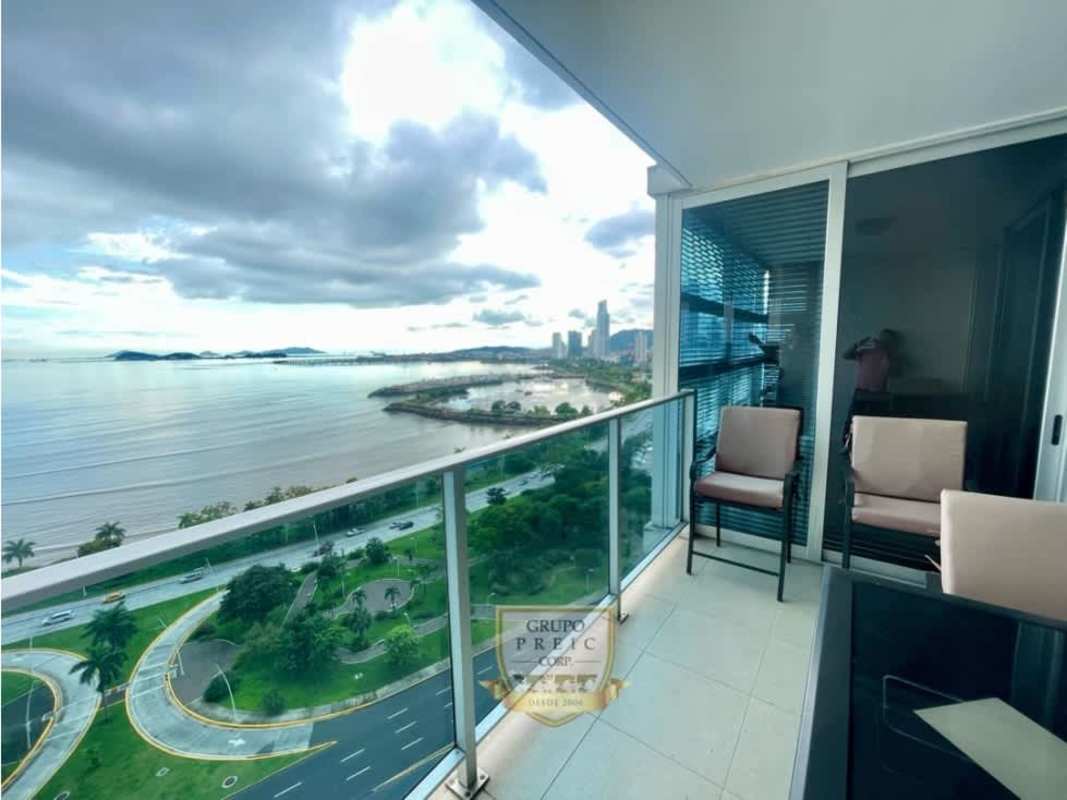 Bedroom with floor-to-ceiling windows Pacific ocean view Waters on the Bay Panama
