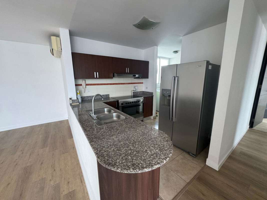 Contemporary bathroom with glass shower and granite vanity in PH Kubic El Cangrejo Panama