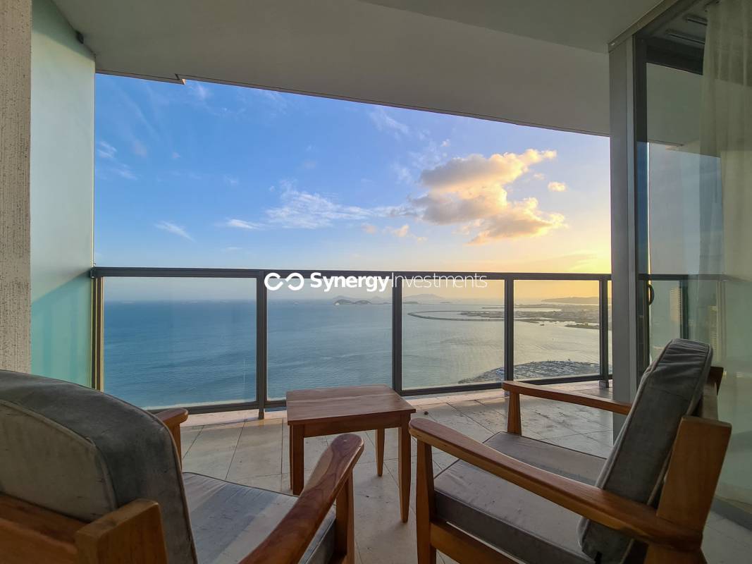 Elegant living area in Yoo Panama featuring marble floors and designer decor